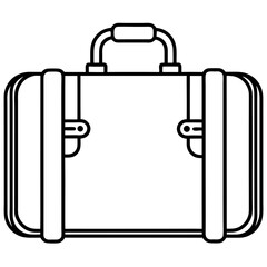 Minimalist Line Art Luggage Bag Icon – Vector Outline Illustration
