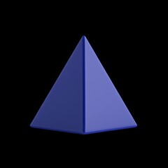 Fototapeta premium Three-Dimensional Purple Pyramid on Black Background Display