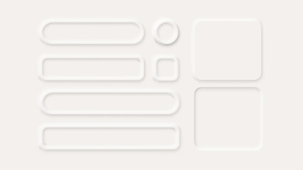 Neumorphism  Button Label Frame White 3d Elegant Shadow Web Vector Icon Ui Digital Neomorphism Interface