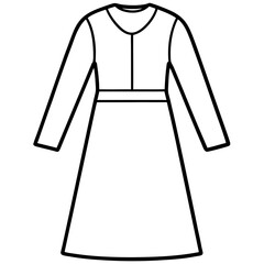 Medical Gown Line Art Vector