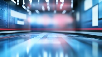 Futuristic digital technology background with glowing blue world map, abstract data visualization, and hud interface elements, ideal for news reports, tech presentations, and information broadcasts


