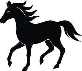 Side-profile horse silhouette in clean vector lines