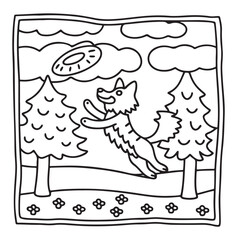 Dog Moments - Cute Puppy Life Coloring Pages | Fun Dog Activities | Dog coloring page | Line art vector illustration