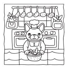 Dog Moments - Cute Puppy Life Coloring Pages | Fun Dog Activities | Dog coloring page | Line art vector illustration