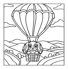 Dog Moments - Cute Puppy Life Coloring Pages | Fun Dog Activities | Dog coloring page | Line art vector illustration