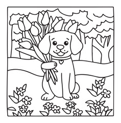 Dog Moments - Cute Puppy Life Coloring Pages | Fun Dog Activities | Dog coloring page | Line art vector illustration