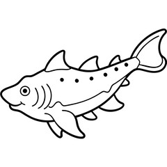 Wobbegong Shark Minimalist Line Illustration