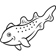 Wobbegong Shark Minimalist Line Illustration