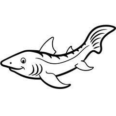 Wobbegong Shark Minimalist Line Illustration