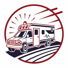 Emergency transport icon with siren