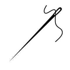 needle vector with thread on white background