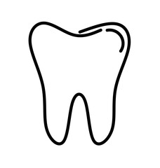 human tooth icon on white background