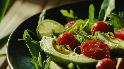salad with fresh vegetables and fruits