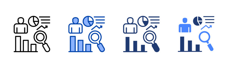 Competitor Analysis icon sheet multiple style collection