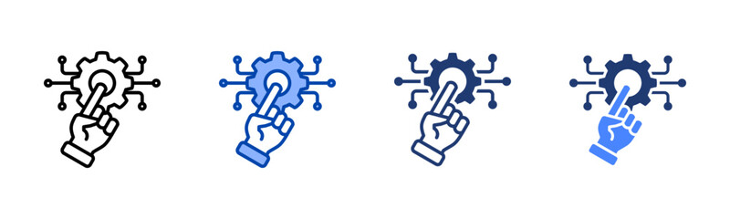 Technology icon sheet multiple style collection