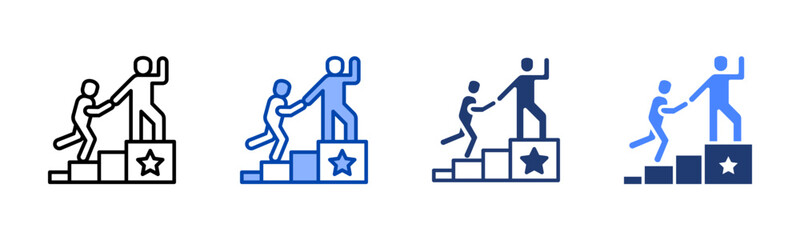 Leadership icon sheet multiple style collection