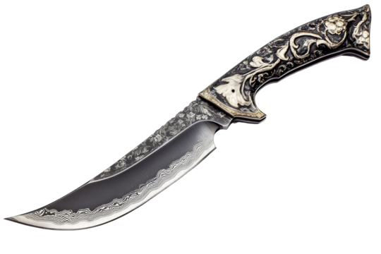 Ornate knife with intricate engraved handle