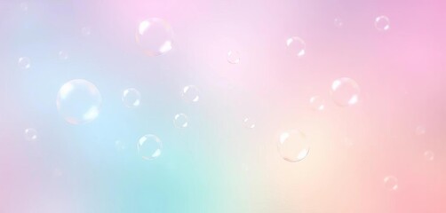 Pastel rainbow bubbles float on a soft gradient background,  fun,  happy