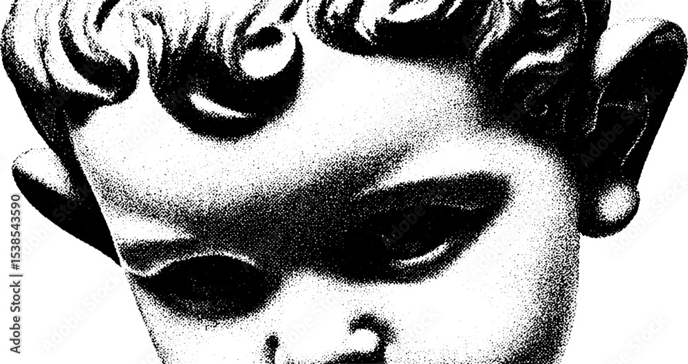 Poster contrasting duality in cherubic and devilish features