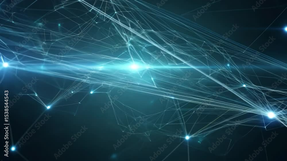  abstract digital connection background with glowing lines and points representing neurons and data f