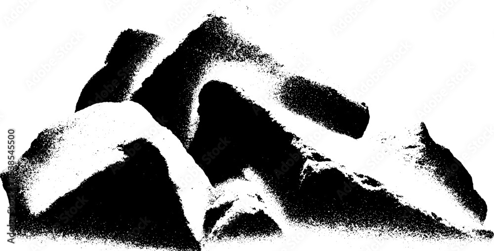 Poster abstract cobblestone fragment in high contrast black and white design
