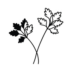 set of black silhouettes of trees