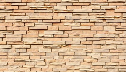 Fototapeta premium Rustic horizontal stone brick wall cladding texture, background, aged