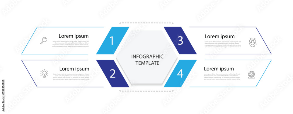 Poster business template presentation. management planning concept. 4 step process infographic vector eleme