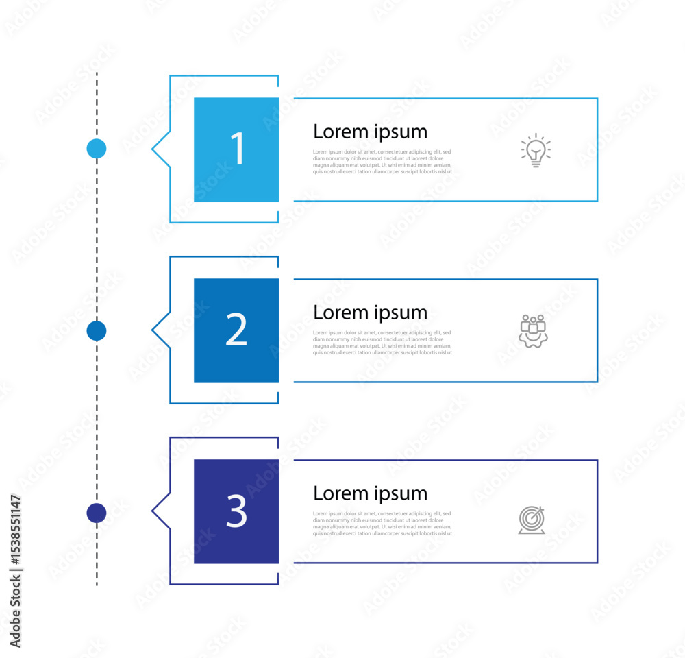Poster 3 step vertical infographic template. Timeline business information with 3 step columns and icons.