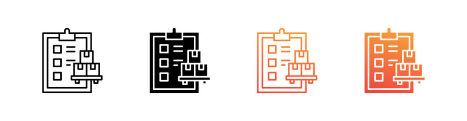 Inventory Multiple Style Icon Set Vector 