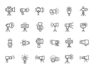 Glowing silhouette of a camera on white background representing photography, media capture, creative visuals, and digital content production