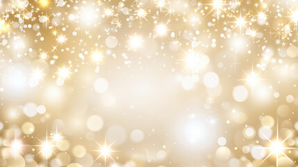 Golden glitter background with soft focus, sparkling lights creating elegant atmosphere. Perfect for celebrations and special occasions