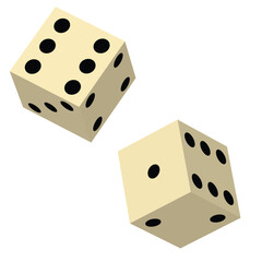dices on white background