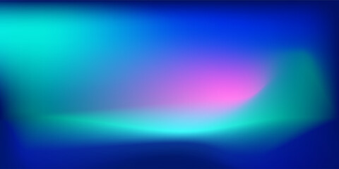 Blue green gradient studio room, abstract background pattern, walls and floor reflect neon lights, dark tones and feel speed of digital technology connected blue-green background. Future technology.