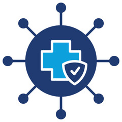 Data Interoperability Flat Blue Icon
