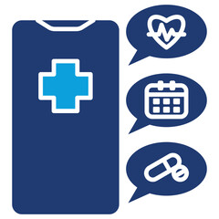 Patient Portal Flat Blue Icon