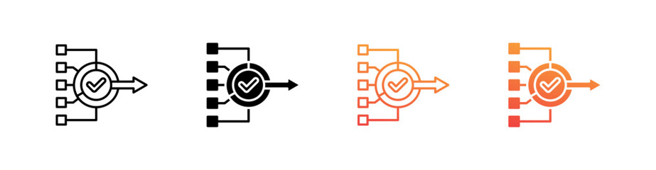 Actionable Multiple Style Icon Set Vector 