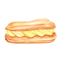 Delicious pastry layered with cream and a golden-brown crust. cut out. transparent background