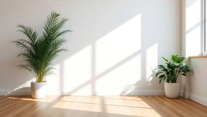 Sunlight Streaming Through Window, Illuminating Plants and Room