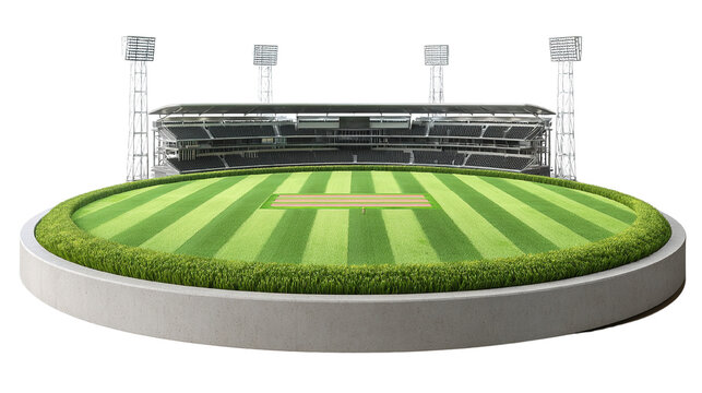 Cricket stadium in 3D render for advertisement or marketing campaigns visuals - Powered by Adobe