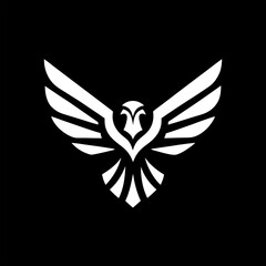 Eagle logo line vector with bold lines and fierce expression.