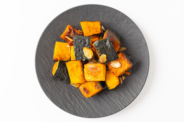 Roasted Kabocha Squash on a White Background