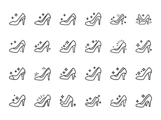 Glowing silhouette of high heels on white background representing fashion elegance, feminine style, luxury footwear, and modern trend concepts