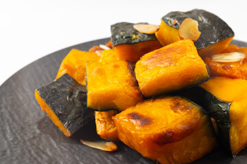 Roasted Kabocha Squash on a White Background