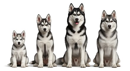 Adorable Siberian Husky Puppies Growing Up: A Collection of Four Stunning Images Showcasing Their Development From Tiny Pup to Majestic Adult