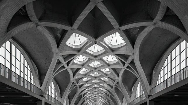 Architectural Vaulted Ceiling of Dulles Airport
