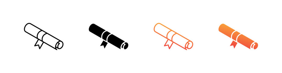 Degree Multiple Style Icon Set Vector 