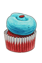 Watercolor Cupcake Illustration &ndash; AI Enhanced from My Original Photo