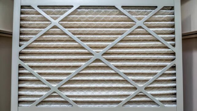 Hvac technician replacing dirty air filter in home furnace