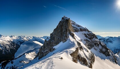 the peak of whistler mountain on a sunny day